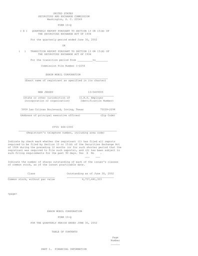 Vorschaubild Exxon Mobil Quartalsbericht 2002-q2