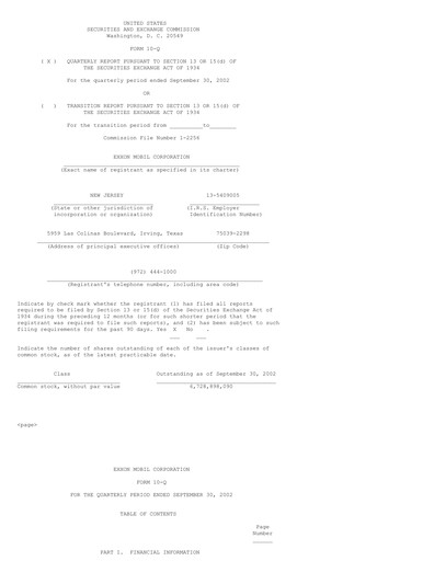 Vorschaubild Exxon Mobil Quartalsbericht 2002-q3