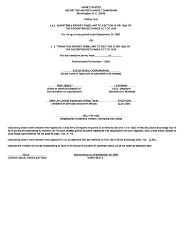 Vorschaubild Exxon Mobil Quartalsbericht 2003-q3