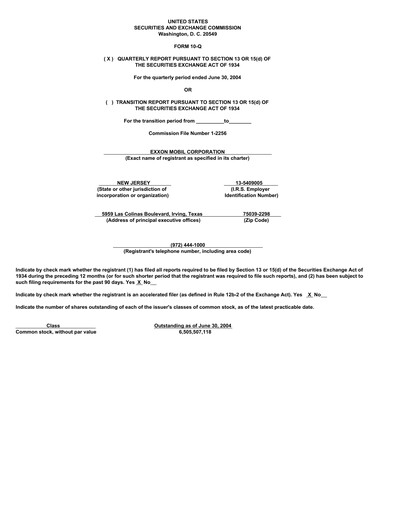 Vorschaubild Exxon Mobil Quartalsbericht 2004-q2