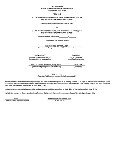 Vorschaubild Exxon Mobil Quartalsbericht 2005-q2