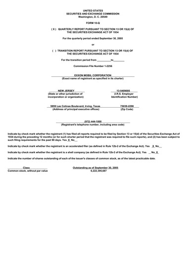 Vorschaubild Exxon Mobil Quartalsbericht 2005-q3