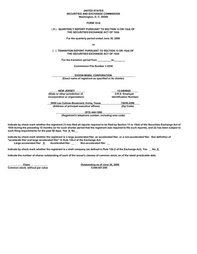 Vorschaubild Exxon Mobil Quartalsbericht 2006-q2