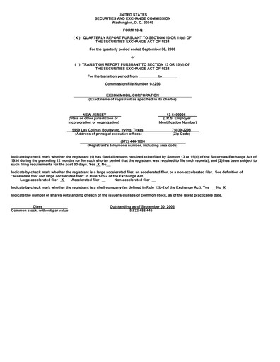 Vorschaubild Exxon Mobil Quartalsbericht 2006-q3