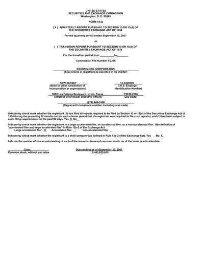 Vorschaubild Exxon Mobil Quartalsbericht 2007-q3