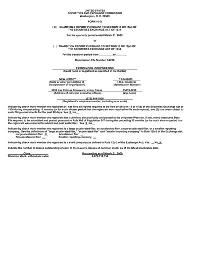 Vorschaubild Exxon Mobil Quartalsbericht 2009-q1