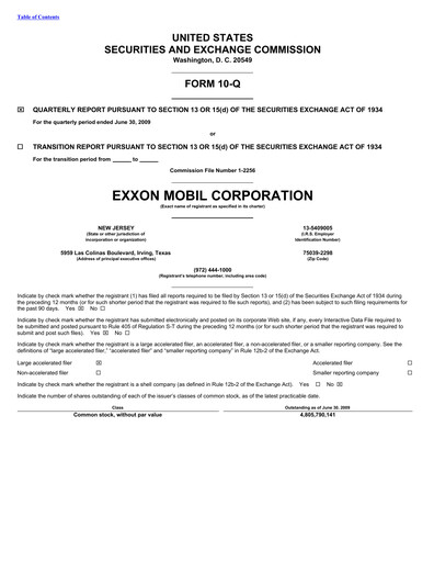 Vorschaubild Exxon Mobil Quartalsbericht 2009-q2