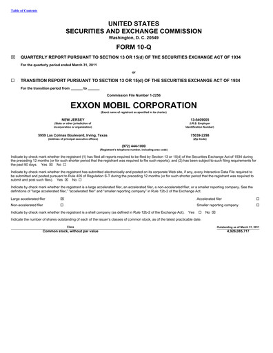 Vorschaubild Exxon Mobil Quartalsbericht 2011-q1