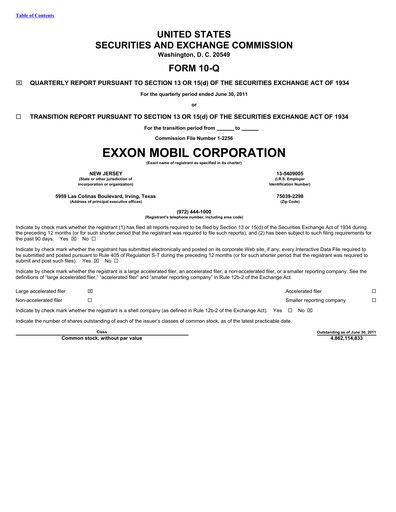 Vorschaubild Exxon Mobil Quartalsbericht 2011-q2