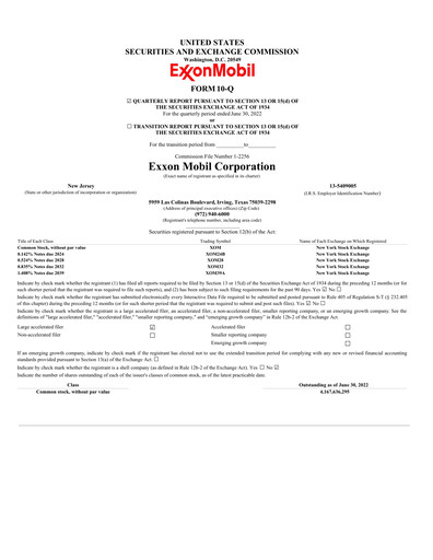 Vorschaubild Exxon Mobil Quartalsbericht 2022-q2