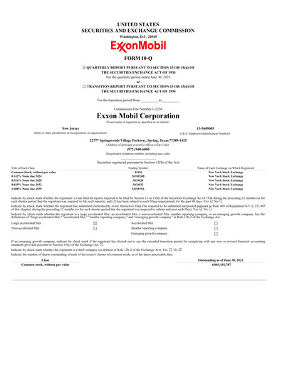 Vorschaubild Exxon Mobil Quartalsbericht 2023-q2