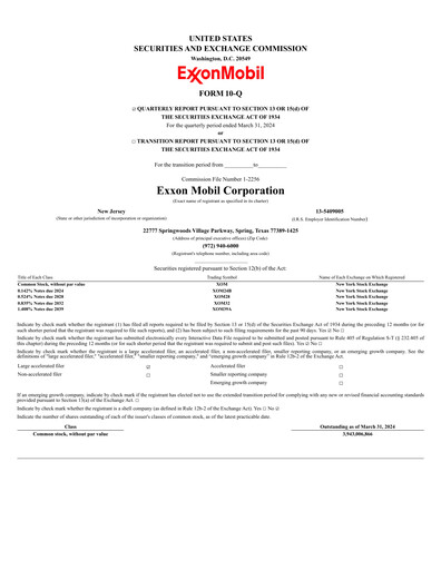 Vorschaubild Exxon Mobil Quartalsbericht 2024-q1