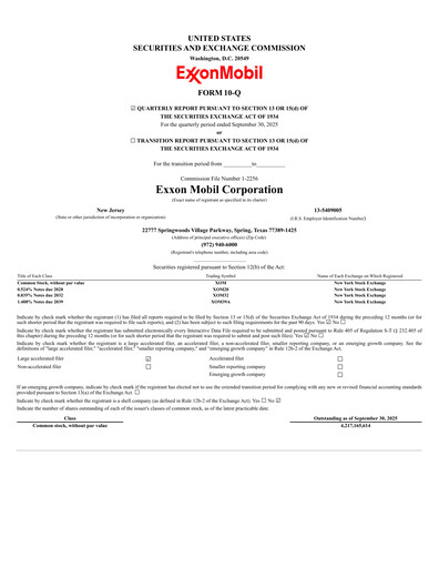 Vorschaubild Exxon Mobil Quartalsbericht 2025-q3