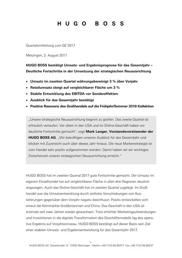 Thumbnail HUGO BOSS Quarterly Report 2017-q2