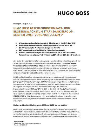Thumbnail HUGO BOSS Quarterly Report 2022-q2