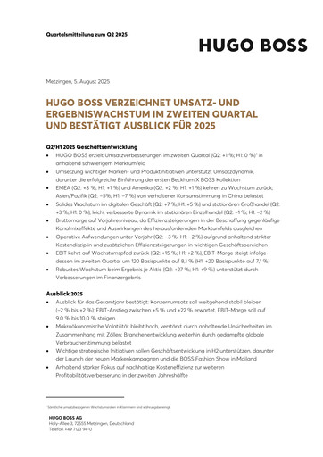 Thumbnail HUGO BOSS Quarterly Report 2025-q2