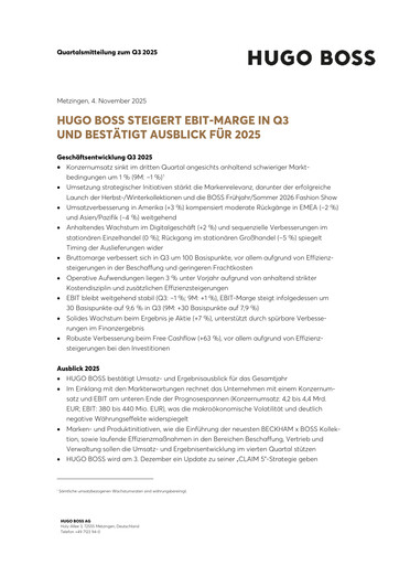 Thumbnail HUGO BOSS Quarterly Report 2025-q3