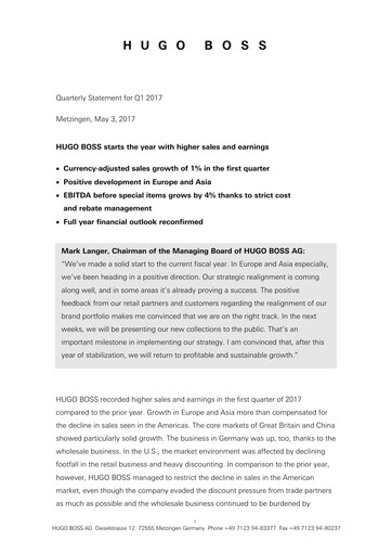 Thumbnail HUGO BOSS Quarterly Report 2017-q1
