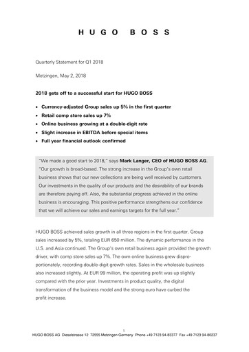 Thumbnail HUGO BOSS Quarterly Report 2018-q1