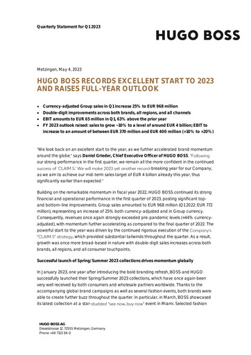Thumbnail HUGO BOSS Quarterly Report 2023-q1