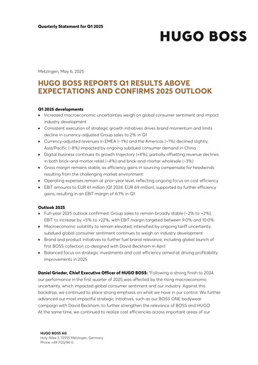 Thumbnail HUGO BOSS Quarterly Report 2025-q1