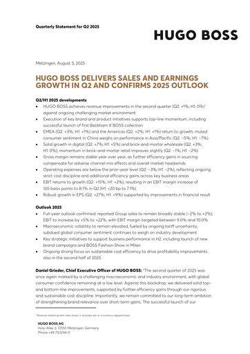 Thumbnail HUGO BOSS Quarterly Report 2025-q2
