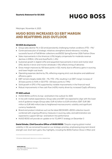 Thumbnail HUGO BOSS Quarterly Report 2025-q3