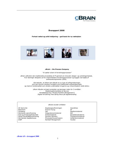 Thumbnail cBrain Annual Report 2008