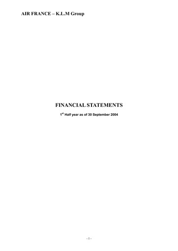Thumbnail Air France-KLM
 Financial Statement 2004-h1