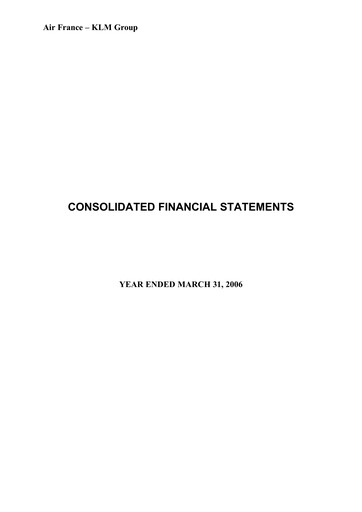 Thumbnail Air France-KLM
 Financial Statement 2005