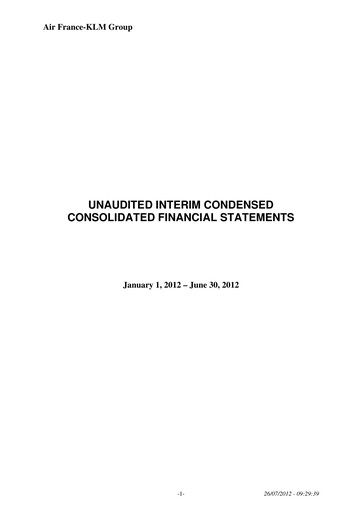 Thumbnail Air France-KLM
 Financial Statement 2012-h1