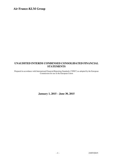 Thumbnail Air France-KLM
 Financial Statement 2015-h1