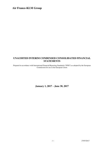 Thumbnail Air France-KLM
 Financial Statement 2017-h1