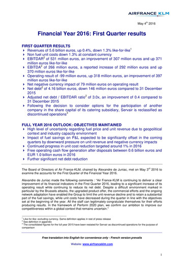 Thumbnail Air France-KLM
 Quarterly Report 2016-q1