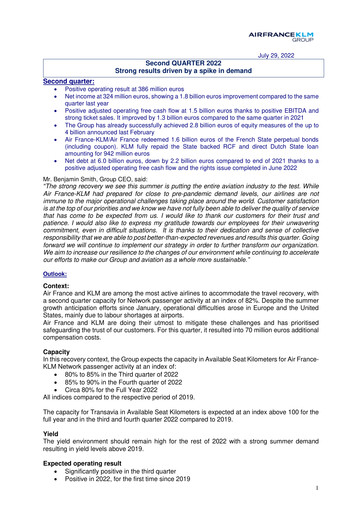 Thumbnail Air France-KLM
 Quarterly Report 2022-q2