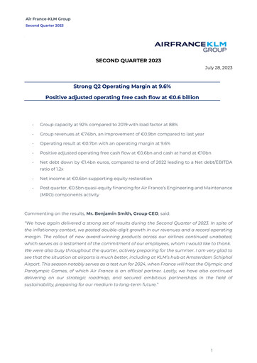 Thumbnail Air France-KLM
 Quarterly Report 2023-q2