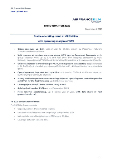 Thumbnail Air France-KLM
 Quarterly Report 2025-q3