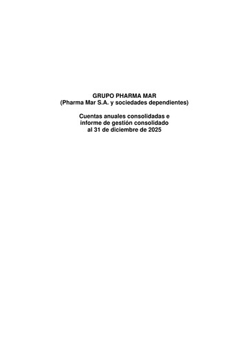 Thumbnail Pharma Mar Annual Report 2025