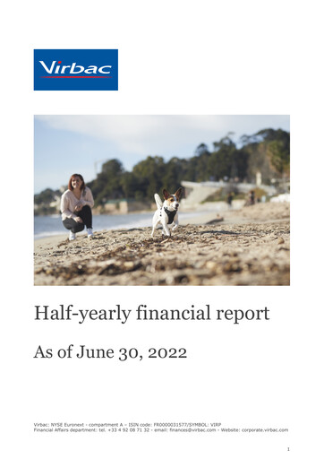 Thumbnail Virbac SA Half-year Report 2022-h1
