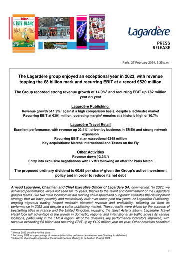 Miniature Groupe Lagardère
 Rapport financier 2023