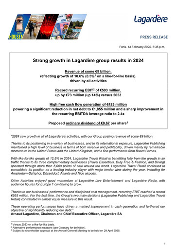 Miniature Groupe Lagardère
 Rapport financier 2024