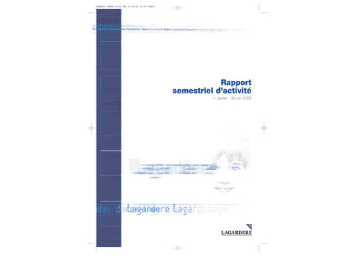 Thumbnail Groupe Lagardère
 Half-year Report 2002-h1
