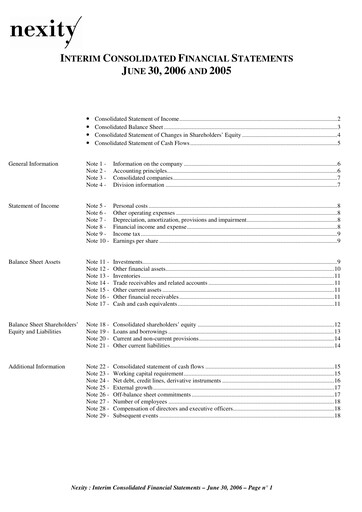 Thumbnail Nexity Financial Statement 2006-h1