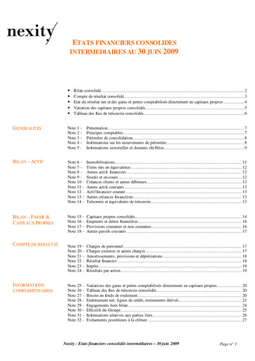Thumbnail Nexity Financial Statement 2009-h1