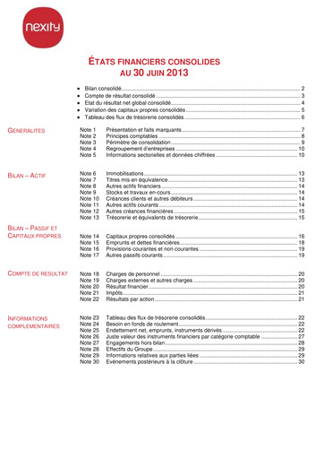Thumbnail Nexity Financial Statement 2013-h1