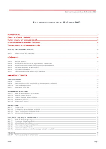 Thumbnail Nexity Financial Statement 2015