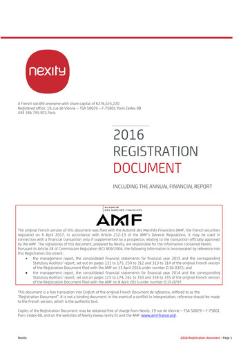 Vorschaubild Nexity Universelles Registrierungsdokument 2016
