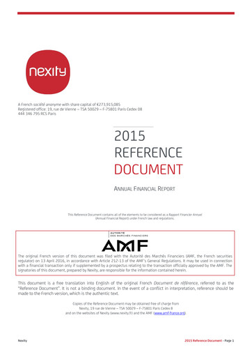 Vorschaubild Nexity Universelles Registrierungsdokument 2015