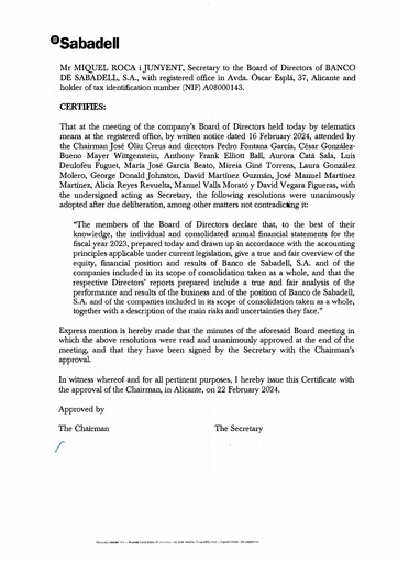 Thumbnail Banco Sabadell
 Financial Statement 2023