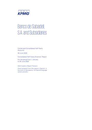 Miniature Banco Sabadell
 Rapport semestriel 2020-h1